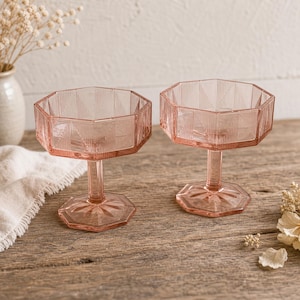 Pink Depression Glass Champagne Glass - Etsy