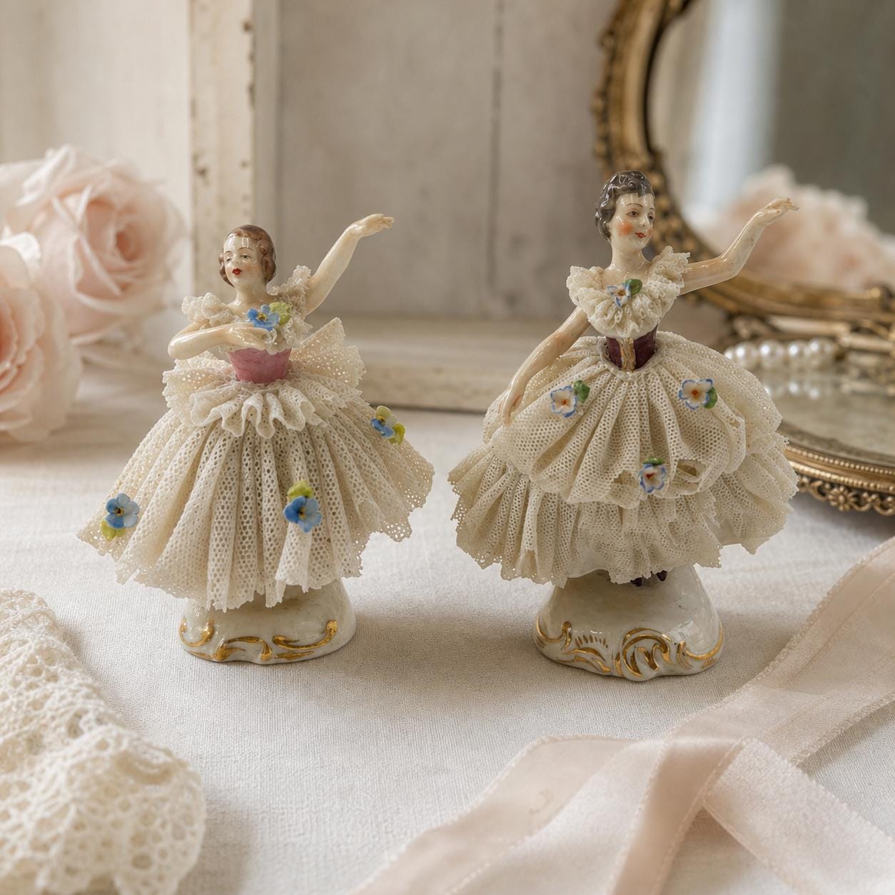 Antique German Dresden Porcelain Figurines - Etsy