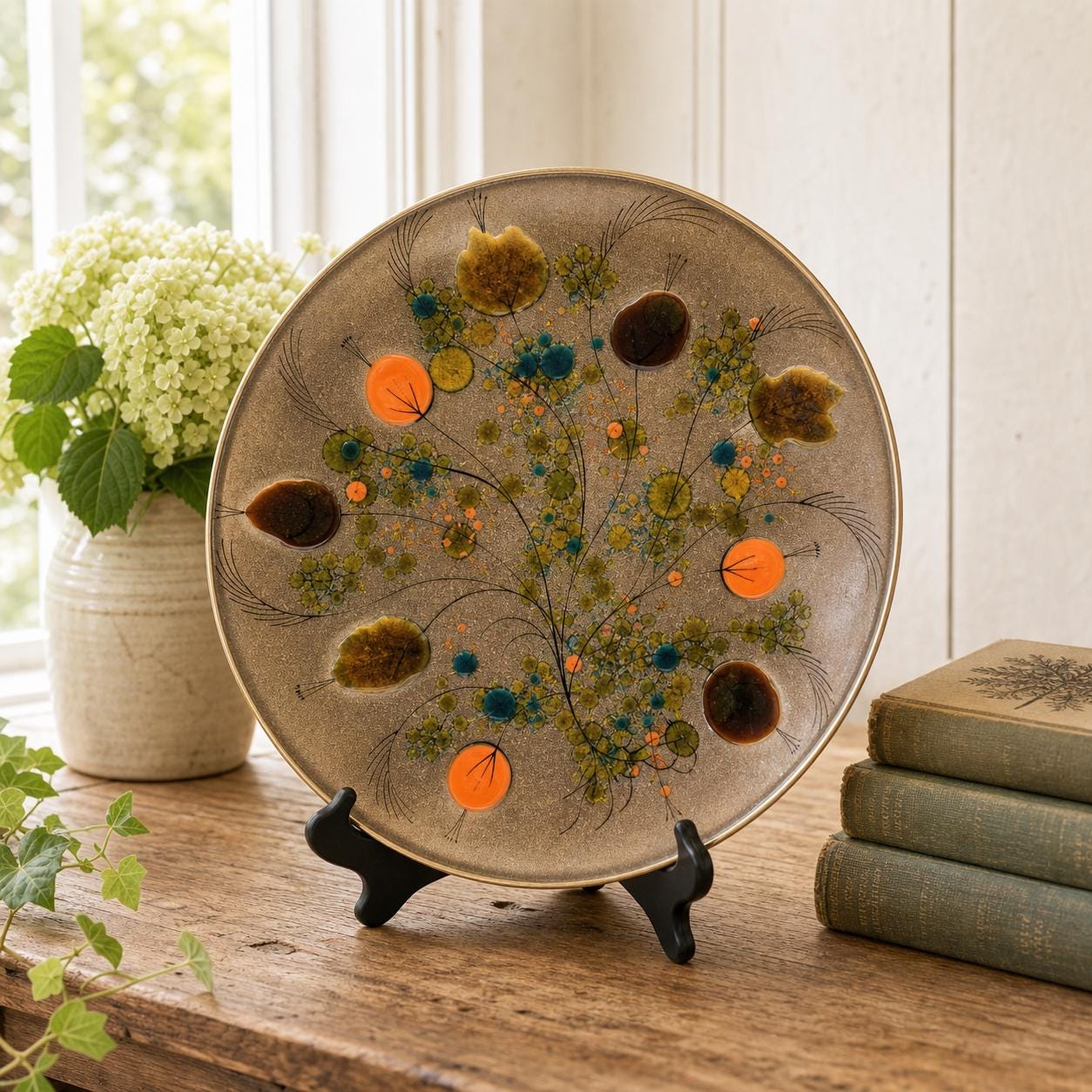 California Cloisonne Enamel Plate | Landau Goldsmith Copper Art