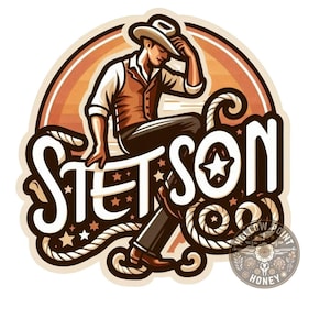Adesivo Stetson Line Dance — Cappello da cowboy Walker Hayes, stile western
