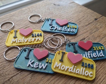 Melbourne huis cadeau sleutelhanger souvenir buitenwijk Mordialloc, Caulfield, Malvern en meer..