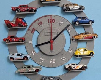 Handcrafted Speedometer Wall Clock for Hot Wheels, Matchbox Display | 1:64 Diecast Car Shelf | Collector Decor