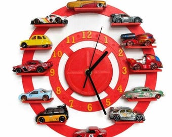 Australische wandklok voor Hot Wheels, kleine fan met matchbox-raceautomodellen: displayplank op schaal 1:64, cadeau voor jongen