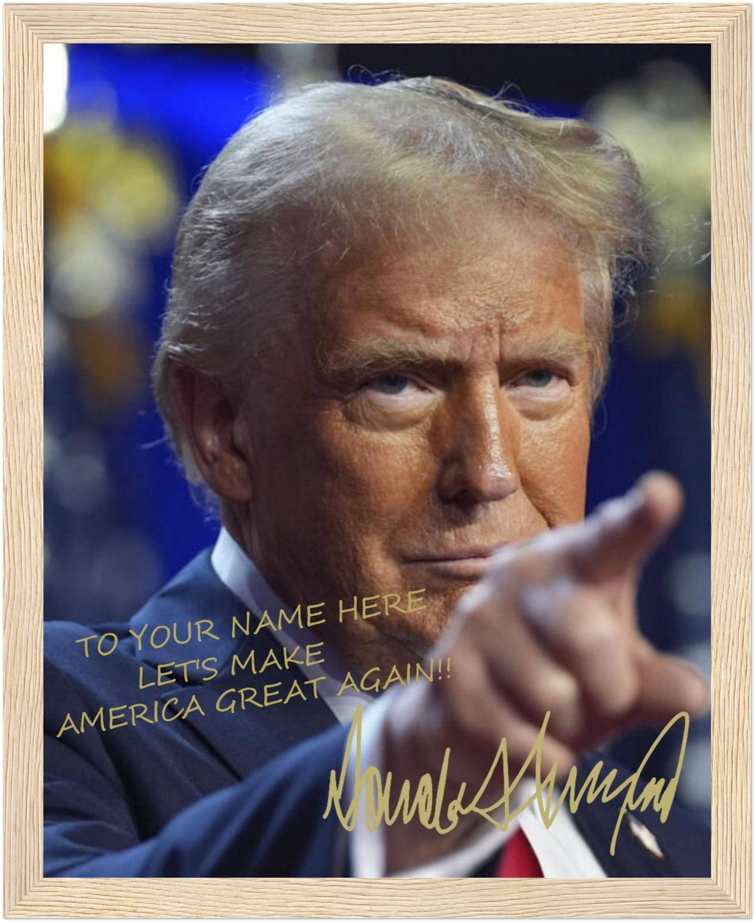 Personalized Donald Trump Autographed Photo - Custom 8X10 Gold Message ...