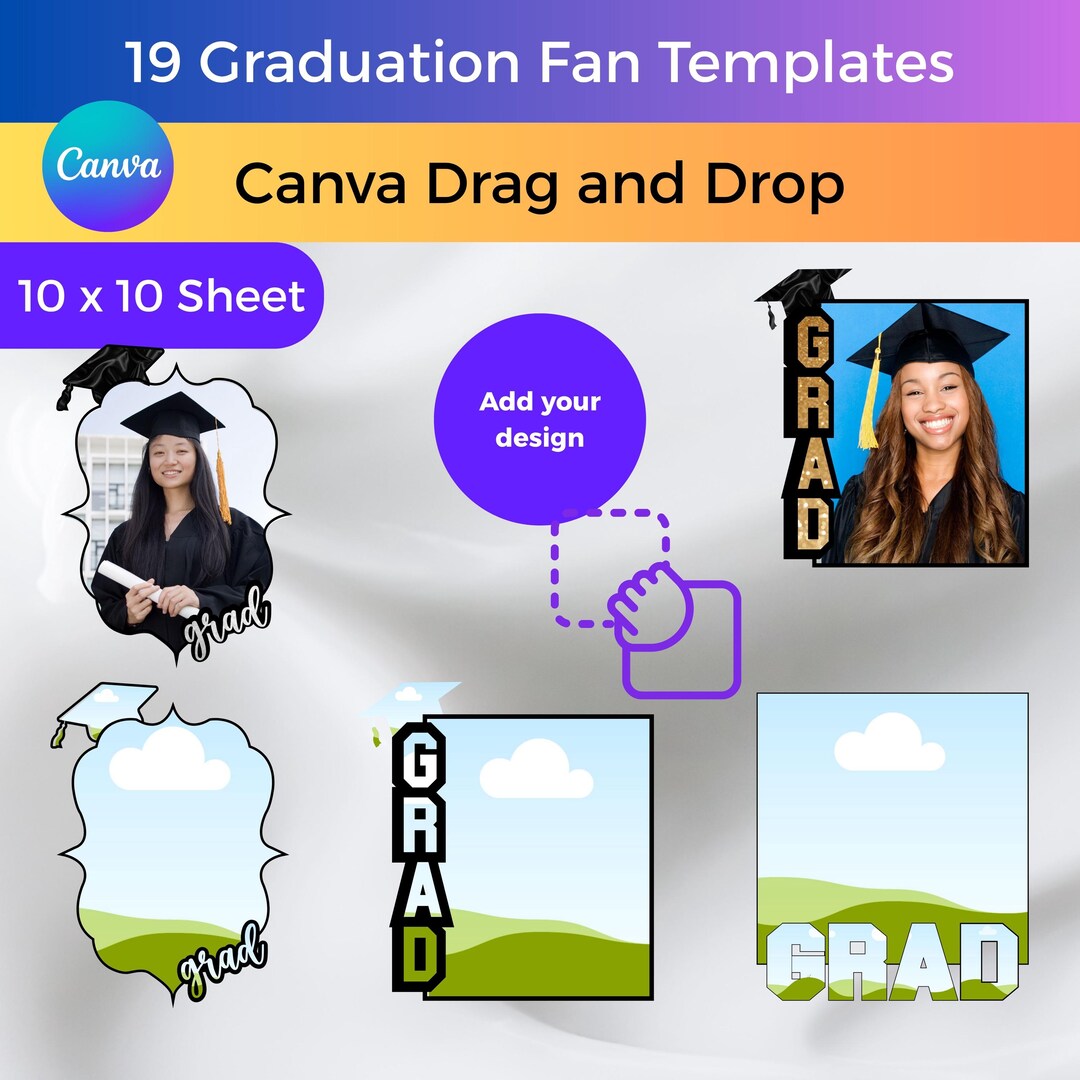 Graduation Fan 2026 Canva Editable Template, Grad Paddle Template ...