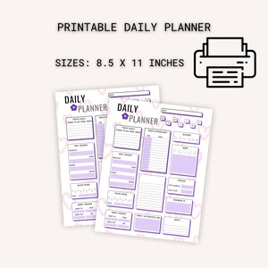 Printable minimalist daily planner, colorful PDF planner, undated daily planner, productivity planner, daily organizer