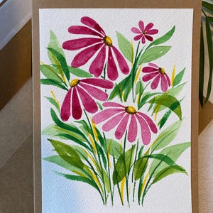 Carte aquarelle originale faite à la main