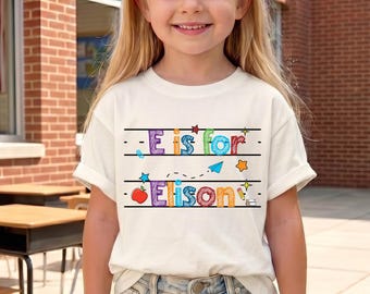 Personalized Back to School Kids Shirt, Kindergarten Tee With Name, Girl First Day of School Sweatshirt, First Grade Gift T-shirt