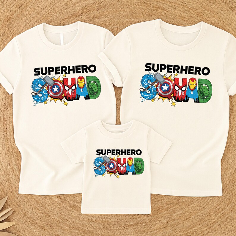 Superhero Squad Shirt, Marvel Group Matching Tee, Avengers Kids Sweatshirt, Spiderman Squad Hoodie, Disney Iron Man Gift Tees