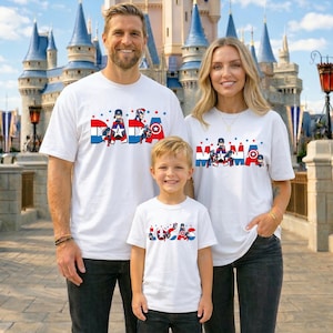 Captain America Family Shirt, Marvel Trip Tee, Avengers Mom Dad Sweatshirt, Superhero Custom Name Tees