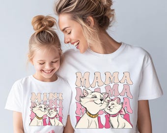 Aristocats Mama Mini Shirt, Disney Cat Mom T-Shirt, Duchess and Marie Sweatshirt, Katzenliebhaber Mutter Tochter Geschenk, Disneyland Mütter Tagesausflug
