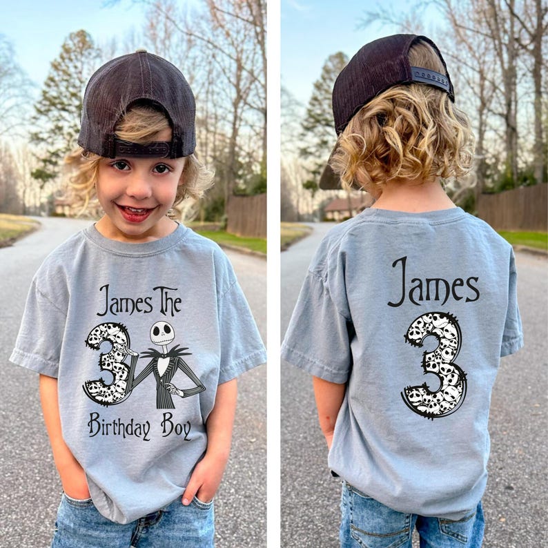 Jack Skellington Birthday Shirt, Nightmare Birthday Tee, Custom Birthday Boy Sweatshirt, Disney Nightmare Party Crewneck, Skeleton Birthday
