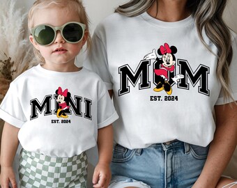 Disney Minnie Mom Daughter Tee, Mickey Dad Sweatshirt, Mouse Mama Mini Matching Tees, New Mother Hoodie, WDW Dada Shirt, Mother's Day Tees