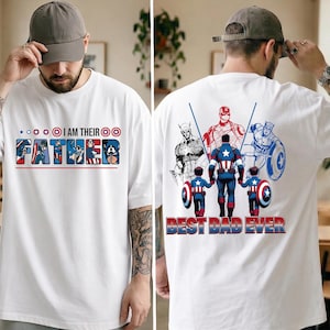 Captain America Dad Shirt, Fathers Day Gift Tee, Personalized Avengers Dad, Superhero Dad and Kids Sweatshirt, Marvel Papa Shirts