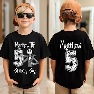 Jack Skellington Birthday Shirt, Nightmare Birthday Tee, Custom Birthday Boy Sweatshirt, Disney Nightmare Party Crewneck, Skeleton Birthday