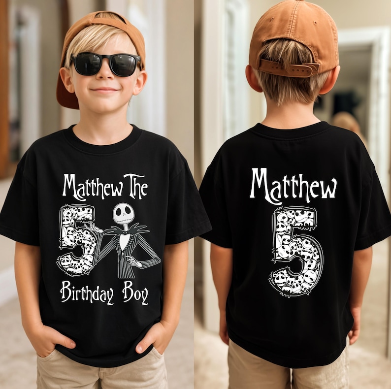 Jack Skellington Birthday Shirt, Nightmare Birthday Tee, Custom Birthday Boy Sweatshirt, Disney Nightmare Party Crewneck, Skeleton Birthday