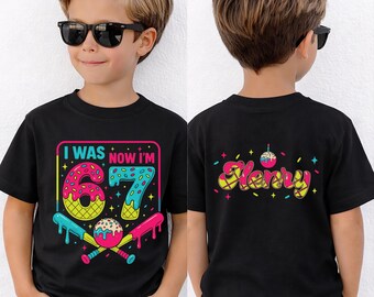 I Was 6 Now I’m 7 Baseball Shirt, 7th Birthday Boy Baseball Tee, 6 7 Meme Birthday Girl T-shirt, Viral 6 7 Birthday Sweatshirt