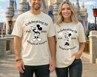Disney Anniversary Couple Shirt, Mickey Wedding Celebrating Gift, Wife Husband Magical Years Tee, Minnie Married Since Sweatshirt