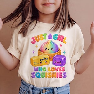 Kawaii Squishies Shirt, „Just A Girl Who Loves Squishies“-T-Shirt, süßes Dumpling-Sweatshirt, Squishy-T-Shirt für Kinder