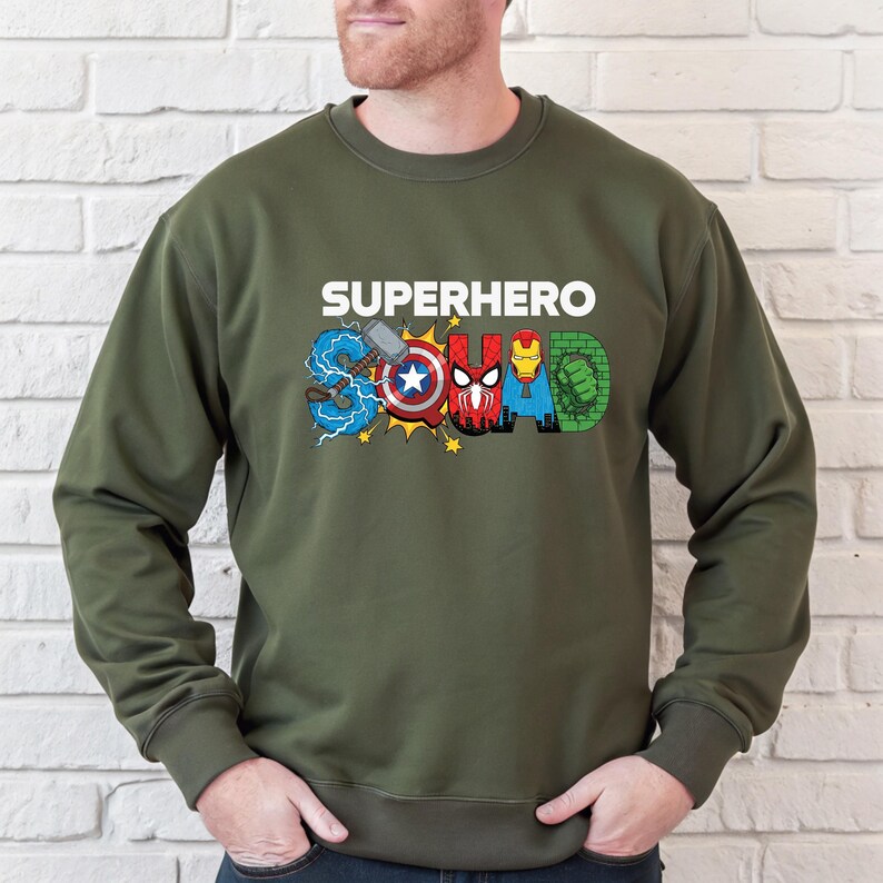 Superhero Squad Shirt, Marvel Group Matching Tee, Avengers Kids Sweatshirt, Spiderman Squad Hoodie, Disney Iron Man Gift Tees