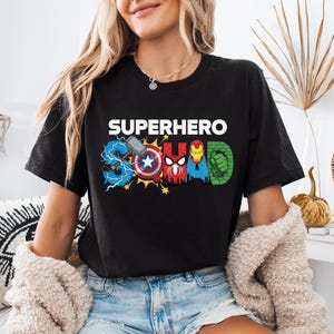 Superhero Squad Shirt, Marvel Group Matching Tee, Avengers Kids Sweatshirt, Spiderman Squad Hoodie, Disney Iron Man Gift Tees