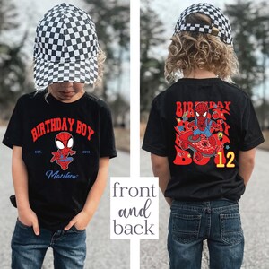 SSpiderman Birthday Boy T-shirt, Disney Superhero Birthday Gift, Spider Party Sweatshirt, Custom Spiderman Kids Tee, Hero Birthday