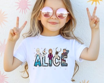 Frozen naamshirt, aangepast sweatshirt prinses Elsa Anna, T-shirt Disney Sisters, Olaf kindercadeau-shirts, trui Disneyland peuterreis