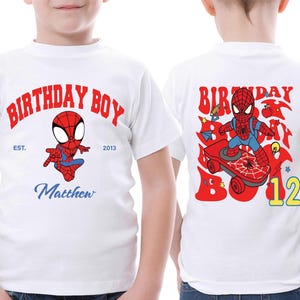 Spiderman Birthday Boy T-shirt, Disney Superhero Birthday Gift, Spider Party Sweatshirt, Custom Spiderman Kids Tee, Hero Birthday