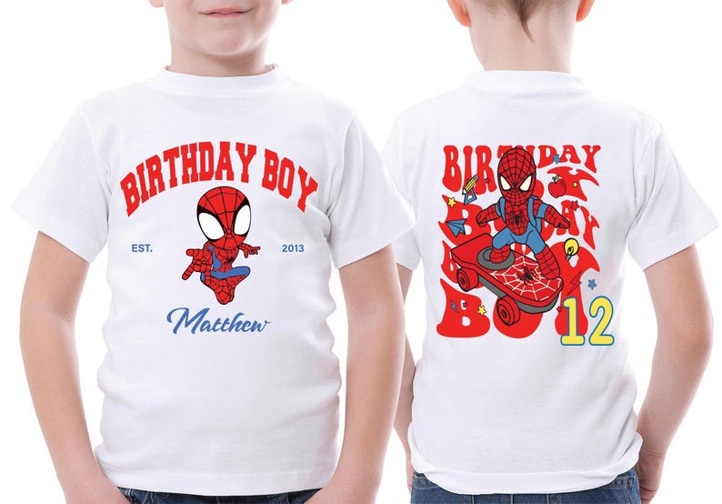 Spiderman Birthday Boy T-shirt, Disney Superhero Birthday Gift, Spider Party Sweatshirt, Custom Spiderman Kids Tee, Hero Birthday