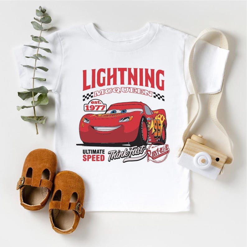 Lightning McQueen Disney Cars Shirt, Disneyland Cars Kids Shirt, Piston Cup Shirt, Cars Think Fast Shirt, Pixar Cars Shirt