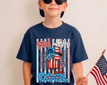 Red White And Cool Shirt, 4th Of July Kids Tees, America 250th Anniversary Gift, USA Patriotic Boys Summer Shirts, Independence Day