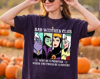 Disney Bad Witches Halloween Shirt, Maleficent Spooky Saison Sweatshirt, Schurken Halloween Trip T-Shirt, Besties Hexe Horror Hoodie
