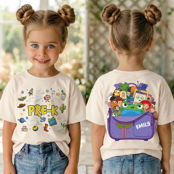 Personalized Toy Story School Shirt, Backpack Disney First Grade Tees, Classroom Boy T-shirts, Pixar Kindergarten Name Tee