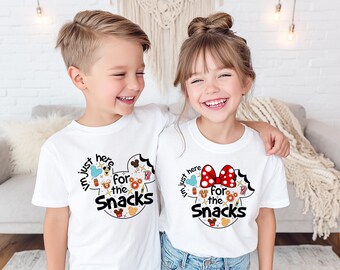 Disney Snacks Shirt, Mickey Minnie Kids Tee, Just Here For The Snacks Sweatshirt, Mouse Snacking Sweater, Epcot Toddler Trip Tees