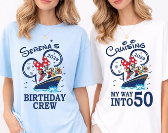 Disney Birthday Cruising Shirt, Mickey 50th Birthday Cruise Party Tee, Custom Birthday Crew Tees, Disneyland Fiftieth Birthday Sweatshirt