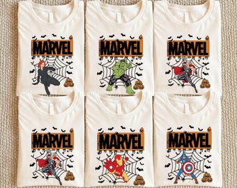 Marvel Halloween Shirt, Superheld Kürbis Saison T-Shirt, Disney Iron Man Gruppe Sweatshirt, Avengers Spooky Hoodie, Captain America