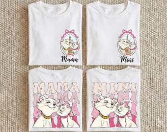 Mama und Mini passendes Shirt, Aristocats Mom T-Shirt, Muttertagsgeschenk, Duchess und Marie T-Shirts, Mama und ich Sweatshirt, Disney Cat Mom Shirts