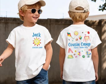 T-shirt de camping pour enfants, T-shirt de camping pour grand-mère et grand-père, T-shirts de camping personnalisés pour enfants, T-shirts assortis pour le camp de cousins