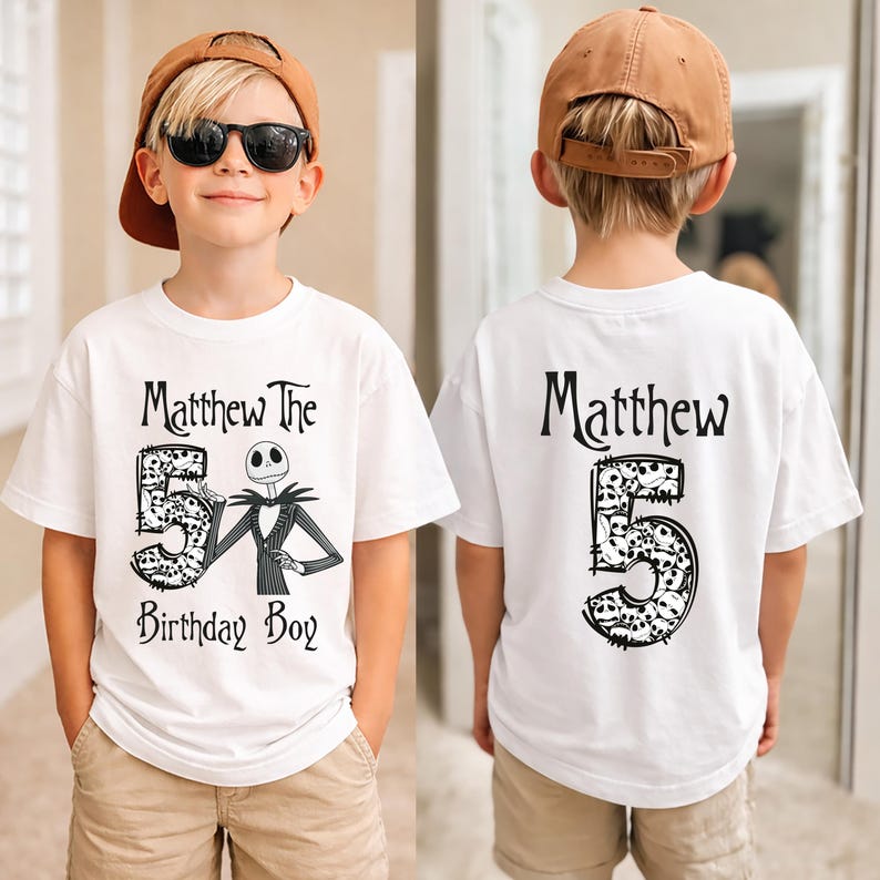 Jack Skellington Birthday Shirt, Nightmare Birthday Tee, Custom Birthday Boy Sweatshirt, Disney Nightmare Party Crewneck, Skeleton Birthday