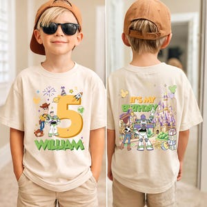 Personalized Toy Story Birthday Shirt, Woody Buzz Boy Birthday Tee, Pixar Birthday Party Tees, Lightyear Toddler Kids Sweatshirt