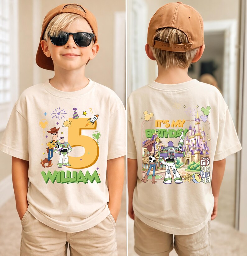 Personalized Toy Story Birthday Shirt, Woody Buzz Boy Birthday Tee, Pixar Birthday Party Tees, Lightyear Toddler Kids Sweatshirt
