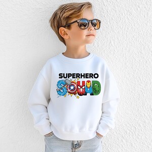 Superhero Squad Shirt, Marvel Group Matching Tee, Avengers Kids Sweatshirt, Spiderman Squad Hoodie, Disney Iron Man Gift Tees