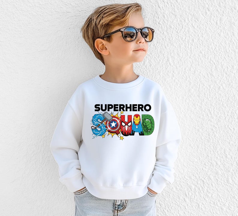 Superhero Squad Shirt, Marvel Group Matching Tee, Avengers Kids Sweatshirt, Spiderman Squad Hoodie, Disney Iron Man Gift Tees