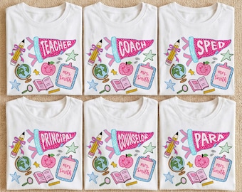 Schulpersonal Zurück zu Schult-shirt, Lehrer Erster Schultag T-shirt, Sped Coach Para Sweatshirt, Lehrer Namensgeschenk