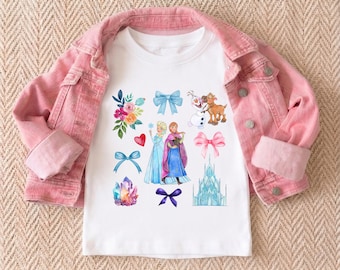 Princess Elsa And Anna Shirt, Disney Frozen Olaf Tee, Magical Castle Kids Trip Sweatshirt, Disneyland Coquette Girls Tees