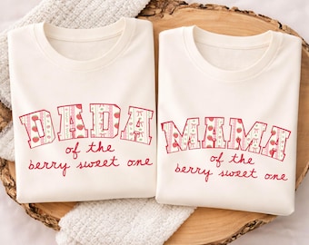 Mama Dada Strawberry Birthday Shirts, Berry First Birthday Family Tee, Strawberry 1st Birthday Party