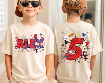 Spiderman Birthday Shirt, Spidey Boy Birthday Tee, Superhero Birthday Sweatshirt, Spiderman Birthday Party, Custom Spider Toddler Tees