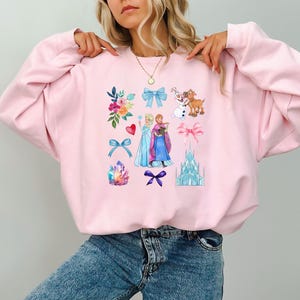 Princess Elsa And Anna Shirt, Disney Frozen Olaf Sweatshirt, Magical Castle Kids Sweatshirt, Disneyland Coquette Girls Tees