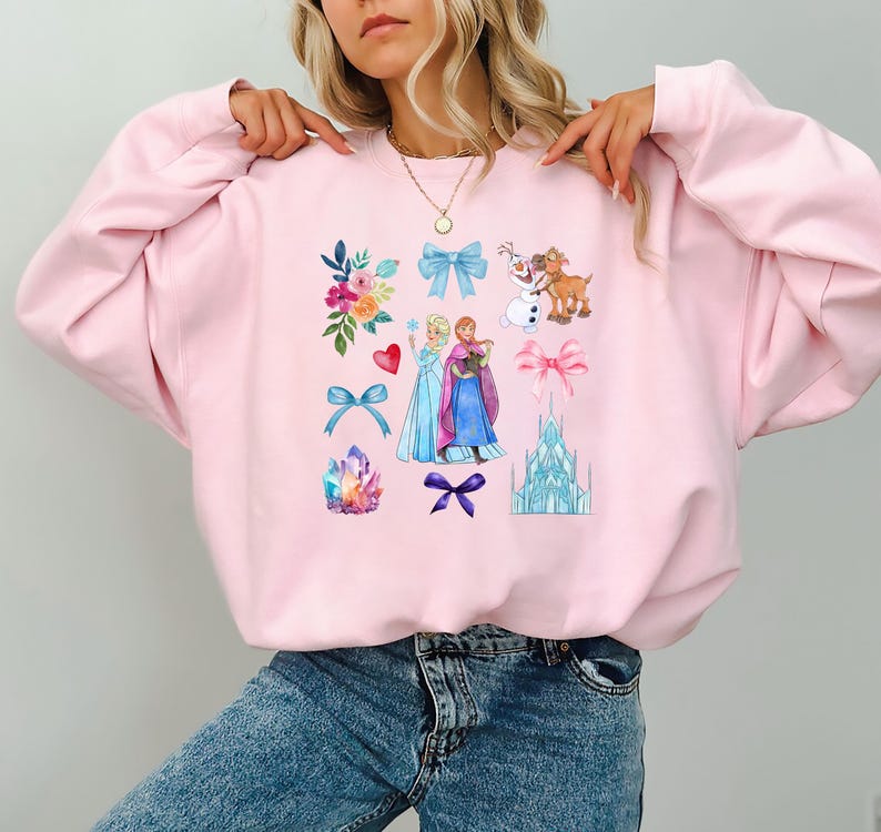 Princess Elsa And Anna Shirt, Disney Frozen Olaf Sweatshirt, Magical Castle Kids Sweatshirt, Disneyland Coquette Girls Tees