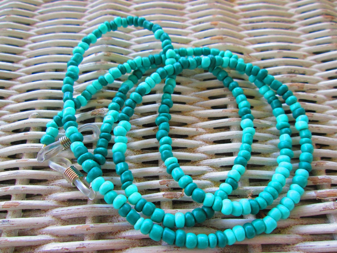 Eyeglass Chain, Green Eyeglass Chain, Beaded Eyeglass Chain, Mens
